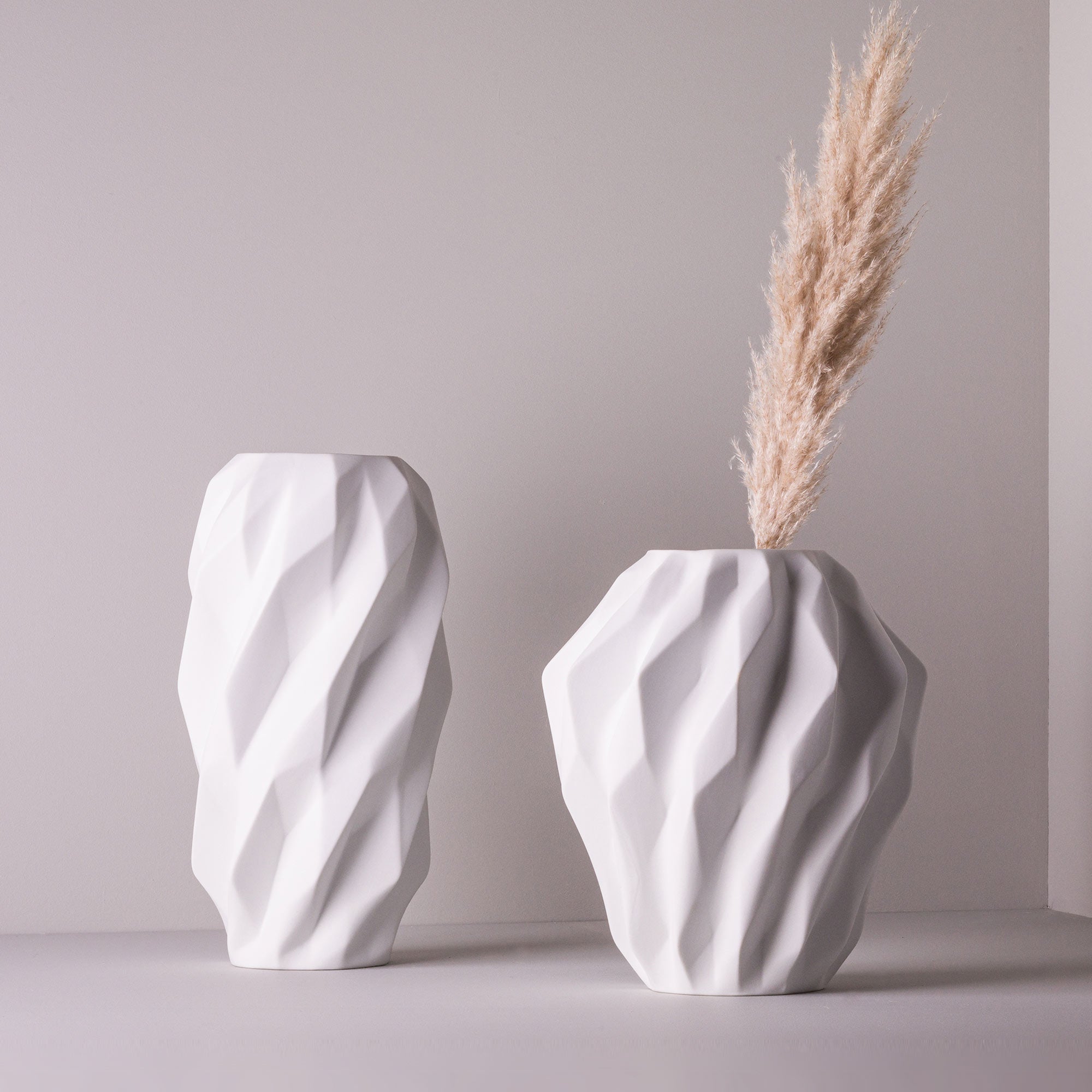 Plissan Geométrico G Porcelain Vase (h40 cm) - Holaria